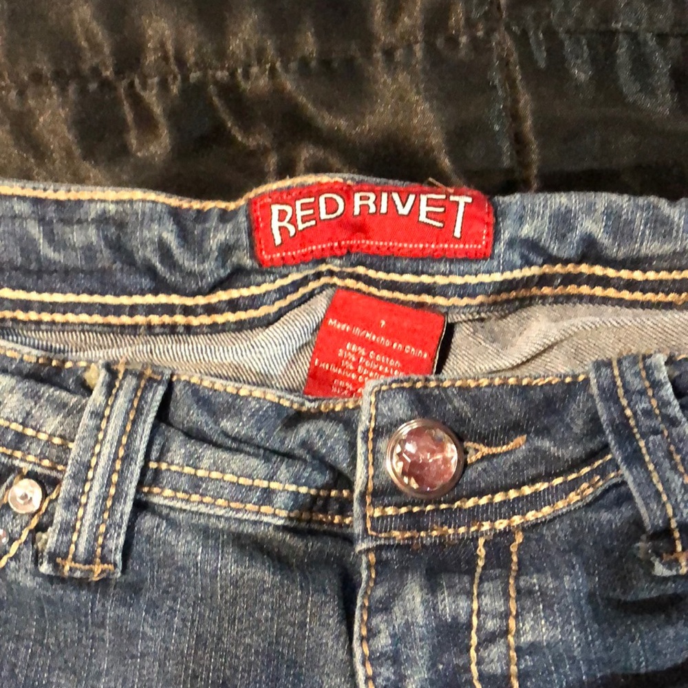 Red Rivet Shorts - Picture 3 of 7